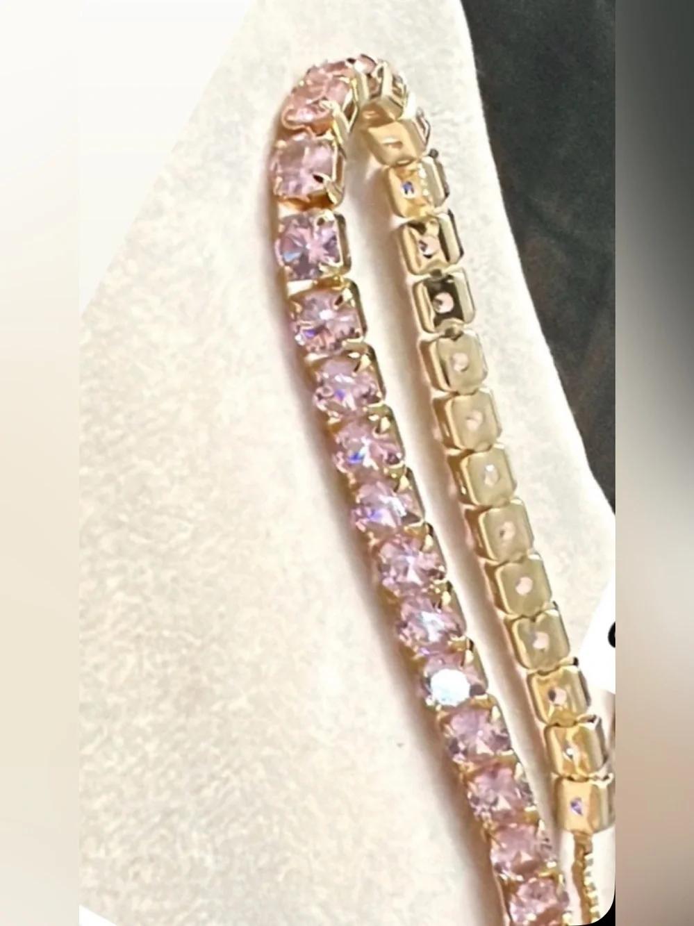 Delicate Pink Bracelet and Earrings Set - Women Jewelry